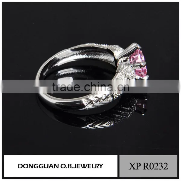 New Design Fashion Single Stone Pink Ring / Fashion Ring Jewelry Wholesale photo-3