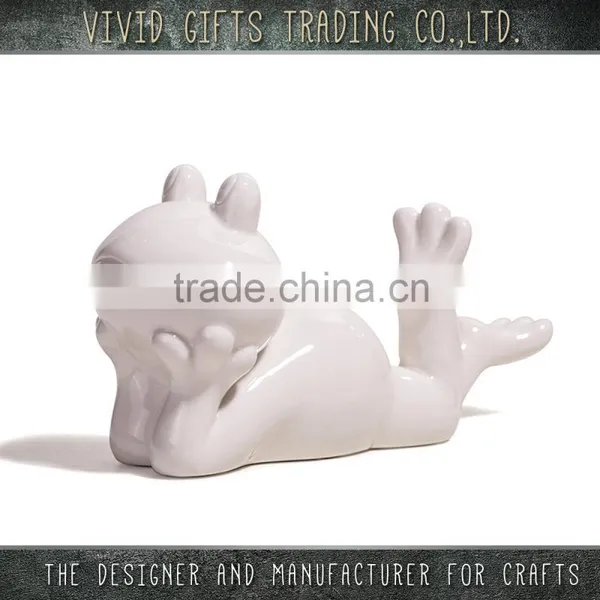 Best Selling Custom Ceramic Porcelain Grovel Frog Garden Decoration photo-2