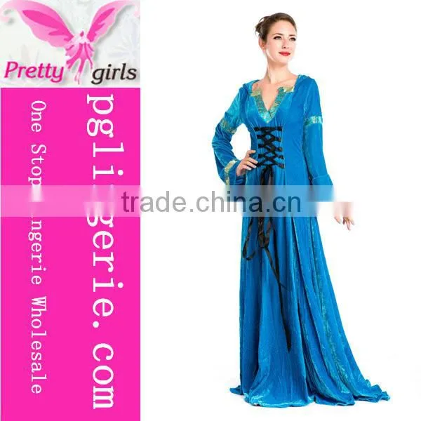 Blue Sexy Dress Long Evening Gown For Mature Woman photo-3