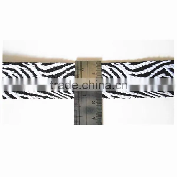 Factory Customize Black and White Zebra Image Jacquard Webbing 35mm photo-2
