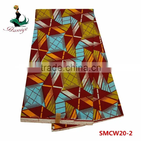 100% Cotton Wax Fabric Real Wax Print Fabric African Ankara Wax Printed SMCW18 photo-2