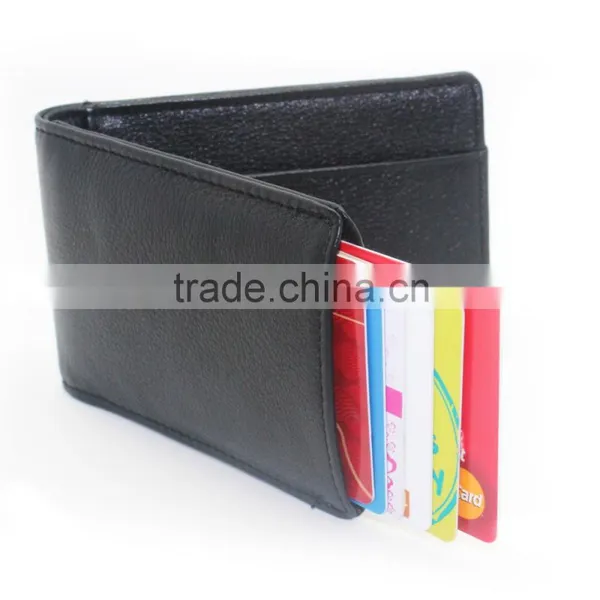 2016 Credit Card Organizer Rfid Card Wallet Black Leather for Men photo-4