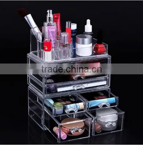 Cosmetic/makeup Organizer Jewelry Chest Bathroom Storage Case 3 Pieces photo-3