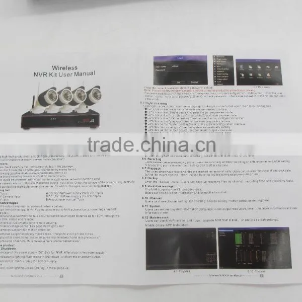 IR Remote Controller Bullet Waterproof ip Camera 4 Channel Wireless NVR Kit Wifi Cctv Camera System photo-4