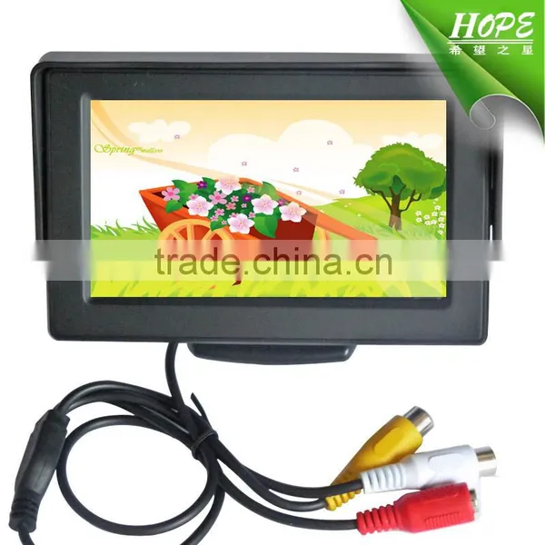 Black Color Remote Control 16:9 AV Inputs 4.3inch Lcd Car Monitor photo-2