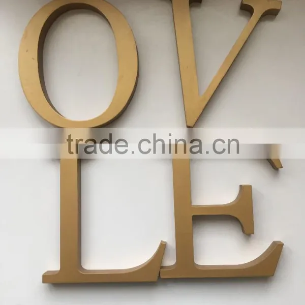 Freestanding Wooden Letter Golden Wooden Letter photo-5