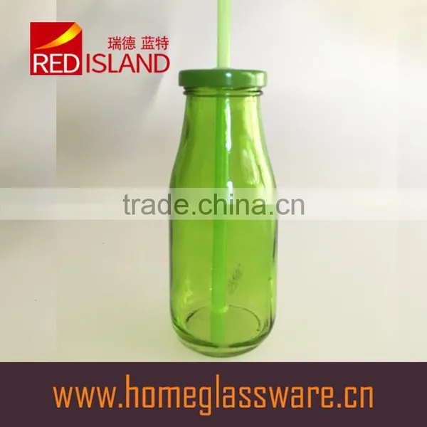 560ml Classic Milk Bottle With Straw and Metal Lid photo-2