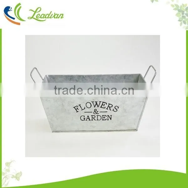 2017 High Quality Square Home Garden Decoration Zinc Metal Flower Pot photo-2
