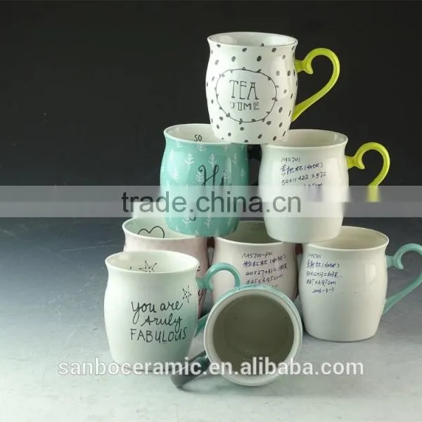Ceramic Enamel Mug /coffee Mug Shapes 350 ml / 12 Oz Stoneware Print Mugs With Glazed Handle photo-2