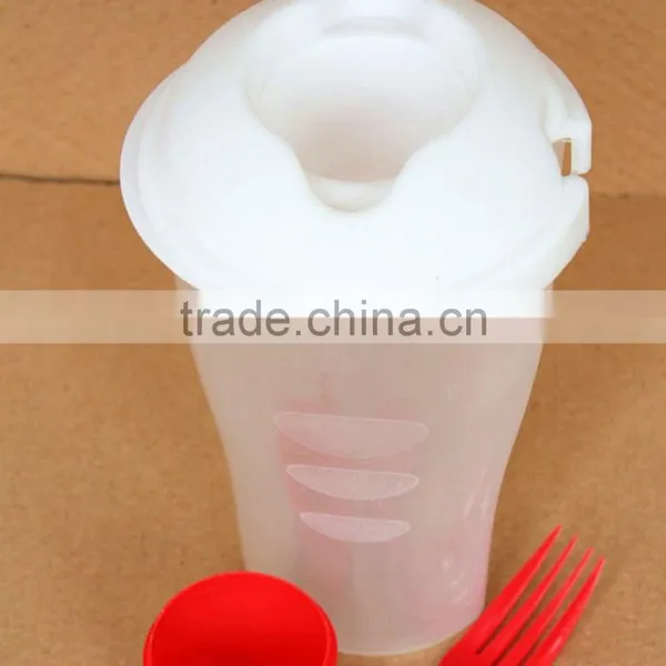 Promotional Clear New Plastic Salad Cup With Scoop photo-2