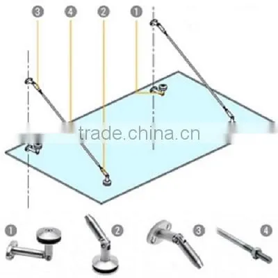 Stainless Steel Wall Mount Glass Canopy & Awning Window Door Entrance photo-2