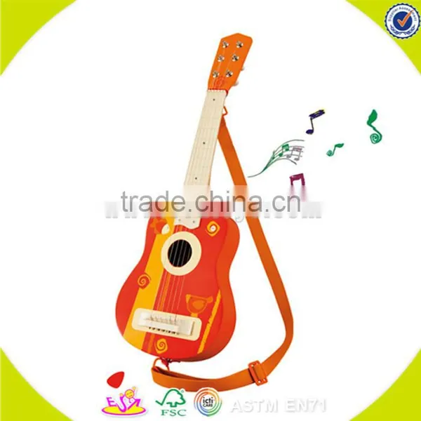 Wholesale Toy Musical Instrument Wooden Toddler Guitar Lovely Pink Wooden Toddler Guitar W07H021 photo-5
