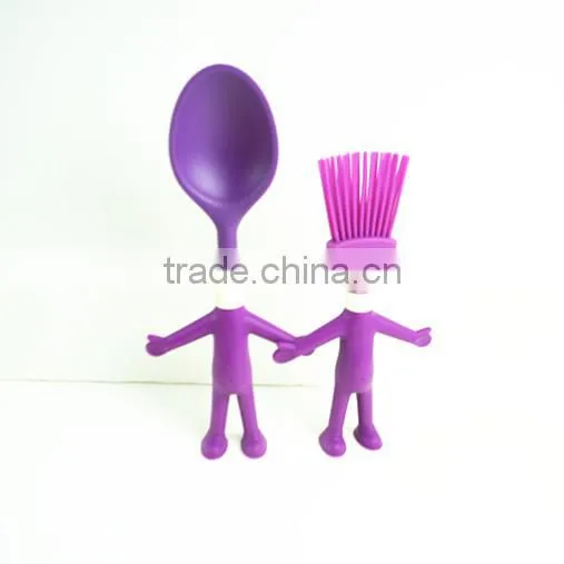 32092 Figure Shape Kitchen Tools Short Brush Nylon And Silicone Material photo-3