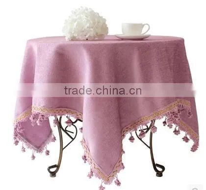 European High-grade Garden Style Cotton Round Tablecloth / Table Cloth Tablecloths Round Table photo-3