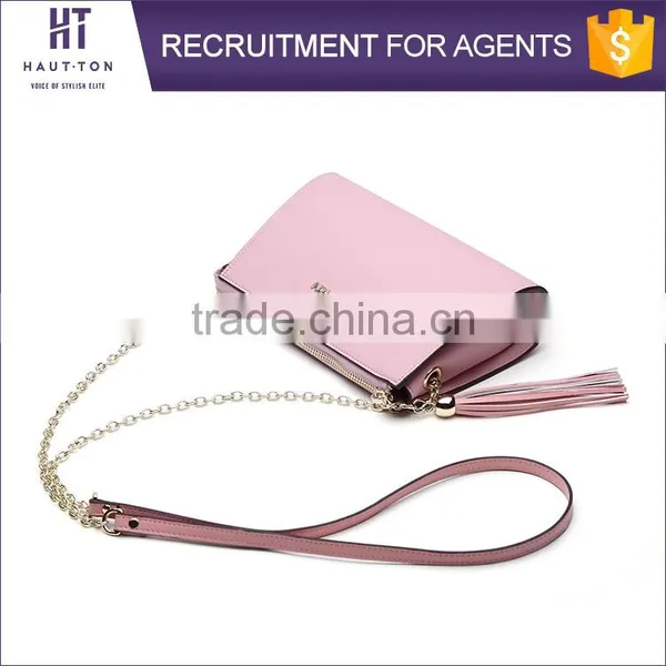China Wholesale Ladies Small Pink Messenger Bags High Quality Popular Women Genuine Split Cow Leather Strap Shoulder Bag photo-5