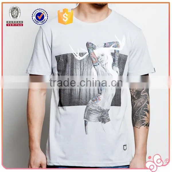 2016 New Design Men Custom T-shirt Softtextile