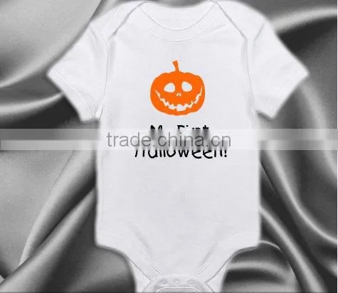 Halloween Children Cotton Orange Pumpkin Pattern Newborn Baby Unisex Bodysuit Romper photo-4