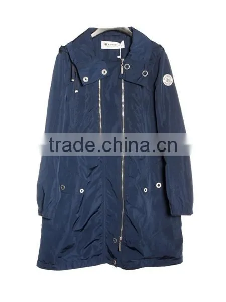 2014-2015 Beautiful Long Style Long Denim Coat for Women With Sheep Leather Trimming photo-4