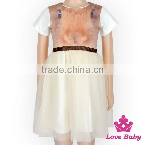 Lovely Children Frocks Designs Plain White Color Short Sleeve Teenage Short Party Tutu Dress photo-3