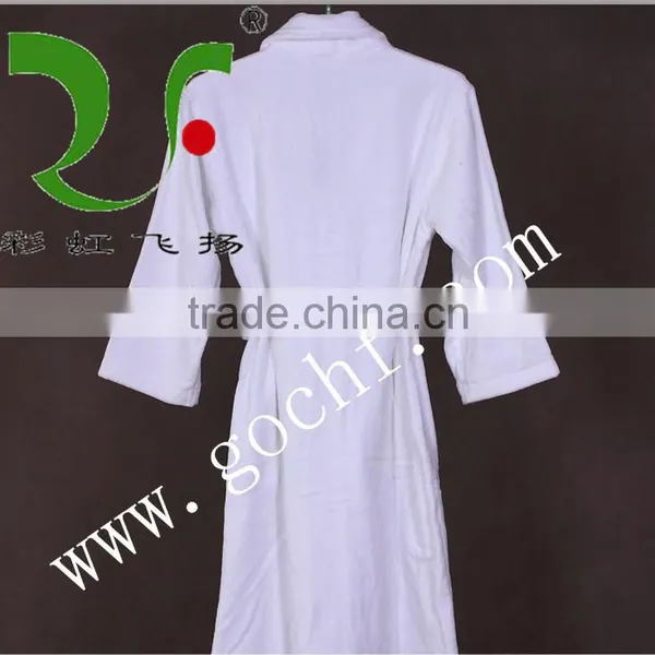 Pure White 100% Cotton Hotel Bathrobe Nightgown photo-2