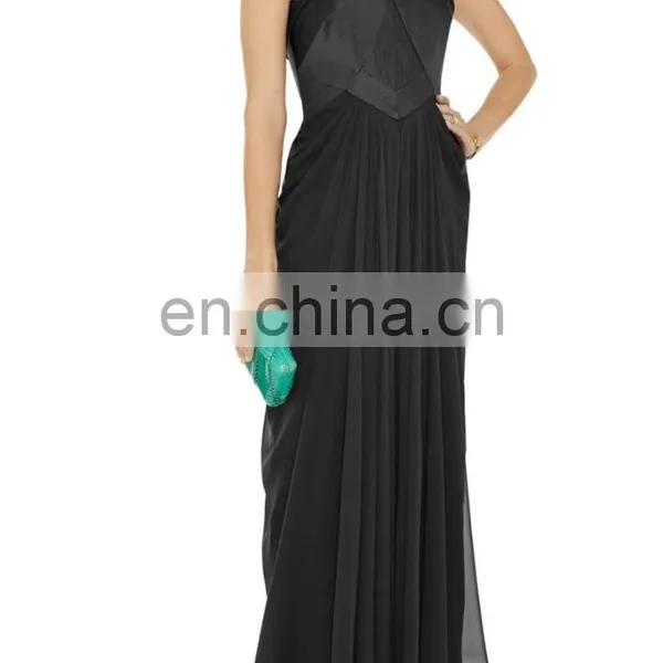 Ladies Long Evening Party Wear Gown Sexy off Shoulder Black Long Gown Dresses, Evening Gown photo-2