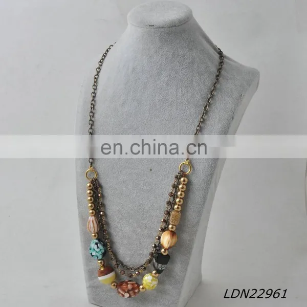 Latest Irregularity Or Multi Color Bead 3 Roll Chain Hematite Necklace Jewelry photo-5