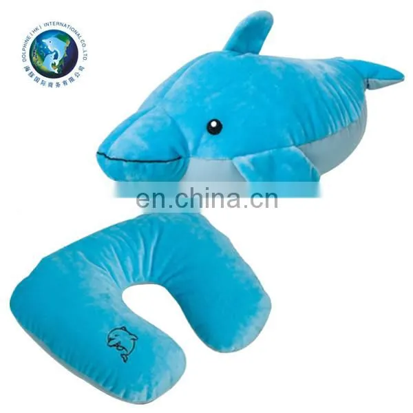 Convertible 2 in 1 Memory Foam Neck Pillow Custom Kids Stuffed Animal Soft Plush Dragon Dinosaur u Shape Travel Pillow photo-5