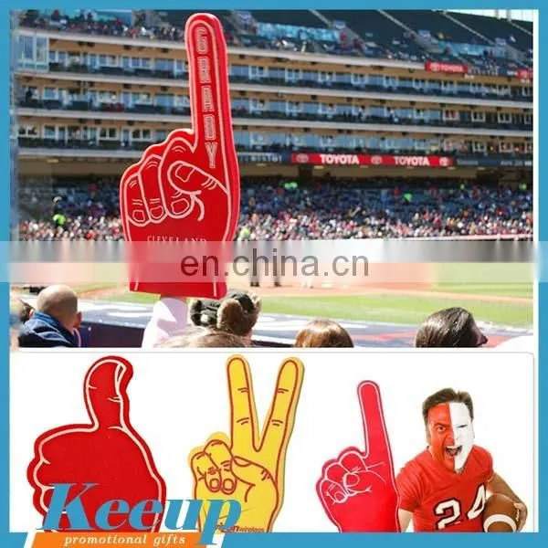 Customer LOGO Printed Promotion Foam Hand Cheering Mitt With Middle Finger photo-4
