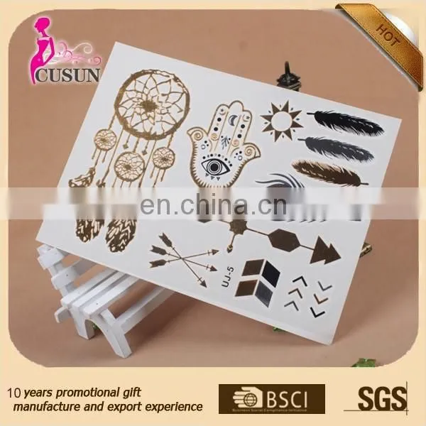 Wholesale Eco-friendly Tattoo Flash Women Sexy Gold Foil Flash Tattoo photo-2