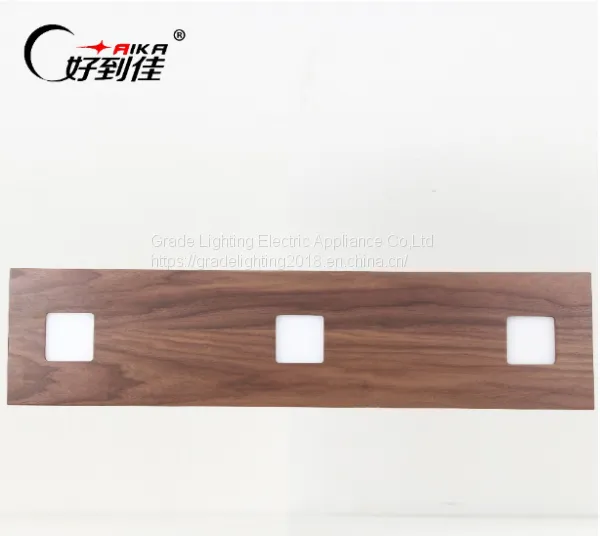 Modern Wood Pendant Lamps Rectangle Droplight for Indoor photo-2