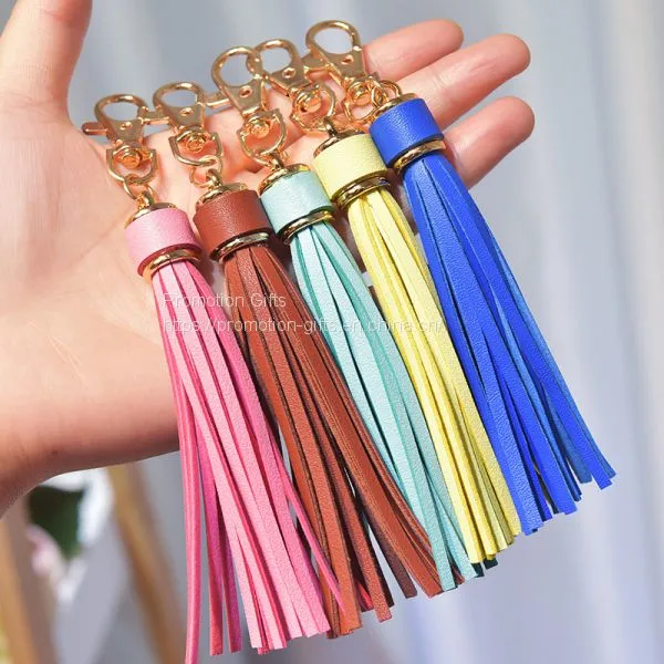 Luxury pu Leather Tassel Keychain in Stock