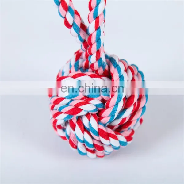 Environmentally Friendly Handmade Pet Dogs Cotton Rope Toys Dog Rope Ball Throw photo-2