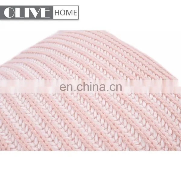 2018 Hot Sales 100%acrylic Decorative Rib Knitted Cushion Cover With Lantern Tassels photo-7