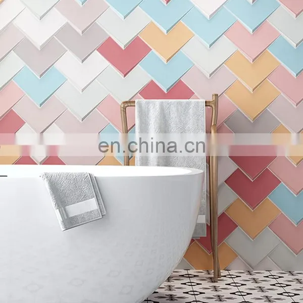 Heart-shaped Colorful Bathroom Entrance Background Wall Shaped Tiles photo-3