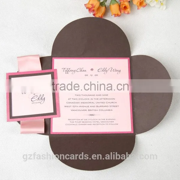 Personalized Korean Square Shaped Glossy Wedding Invitations photo-5