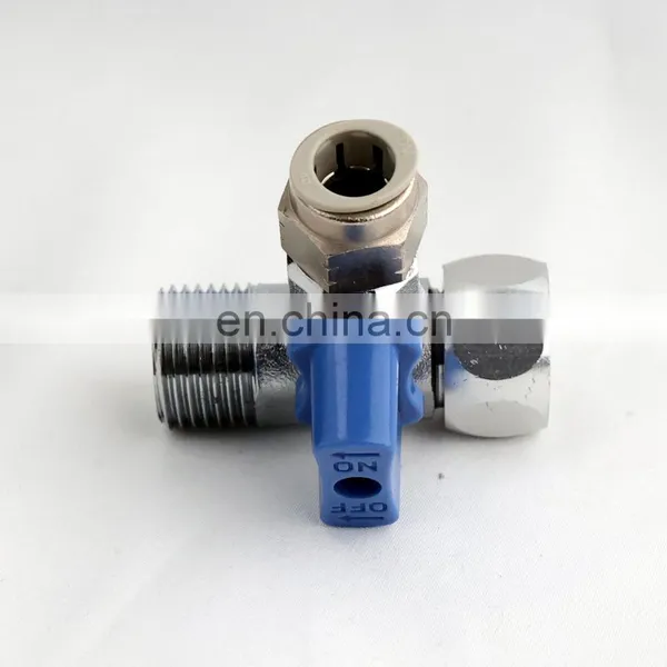 Brass 1/4 in Three-Way Ball Valve With Quick Connect and Adjustable Nut photo-5