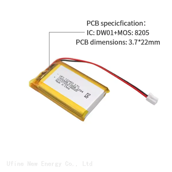 Lithium-Ion Cell Factory Supply UFX 103450 1800mAh 3.7V Small Rechargeable Lithium Polymer Battery For Led Light Battery photo-3