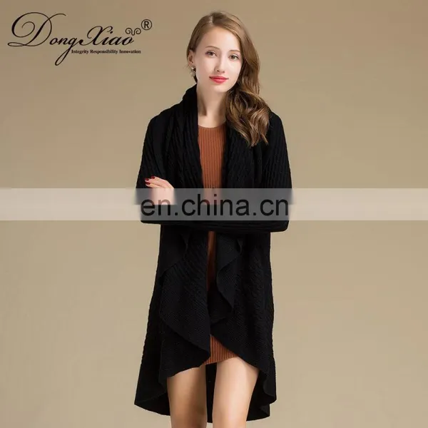 Womens Casual Sweater Cardigan Scarf Collar Long Cardigans Women's Cashmere Sweaters photo-2
