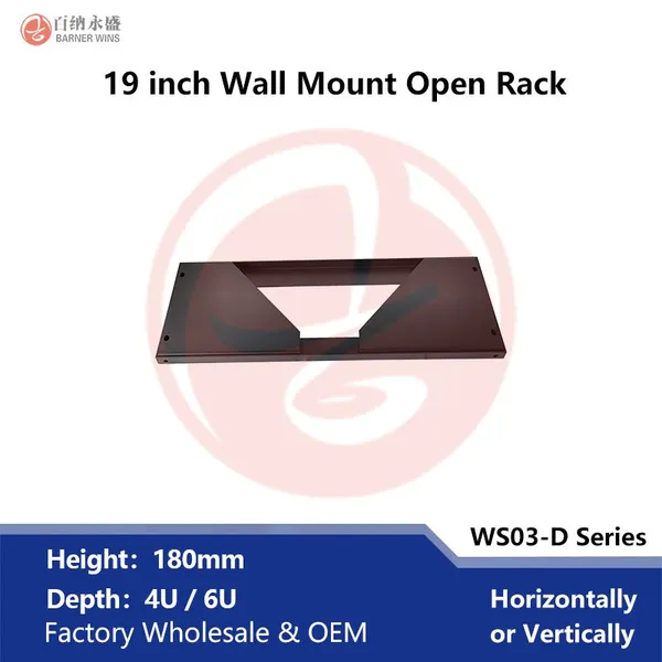 Factory OEM WS03-D 19inch Foldable Wall Mount Open Frame Rack 4U/6U Bracket for Network Equipment photo-4