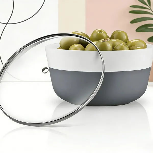 C Type Tempered Glass Lid for Cookware Stainless Steel Edge Pot Cover With Steam Vent for Kitchen Cooking Pots and Pans photo-2