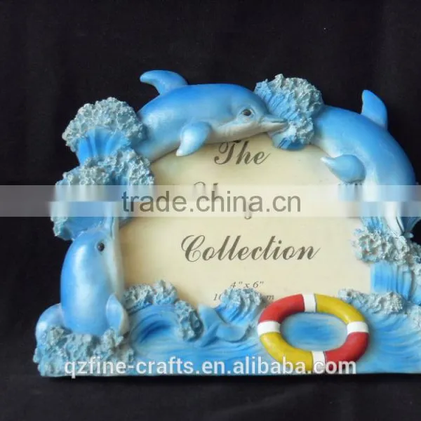 Resin Home Decorative Handmade Dolphin Baroque Love Photo Frame