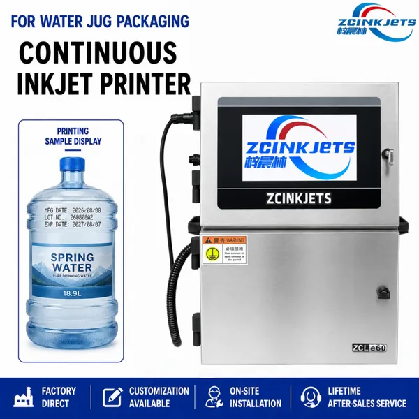 Water Jug Continuous Inkjet Printer for Drinking Water Filling and Packaging Lines