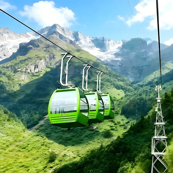 Dq Tourism Ropeway Cable Car Aerial Tramway Cabin Low-Noise Chairlift Weatherproof Seats Alpine Regions Speed Cableway System photo-2