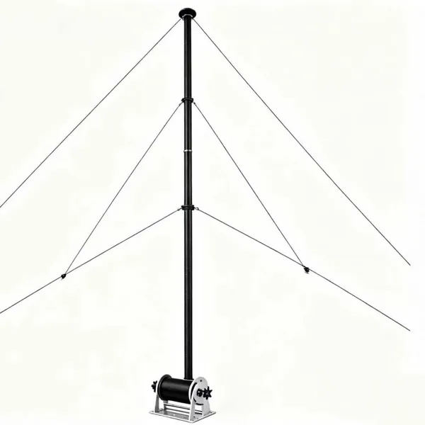 10M Fiberglass Wound Mast 15KG Load Quick Setup Telescopic Pole for Communication Antenna Station Light Weight