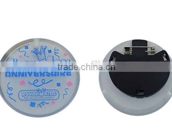 Round Electric Blinking Pin Led Light Battery Badge Pins photo-2