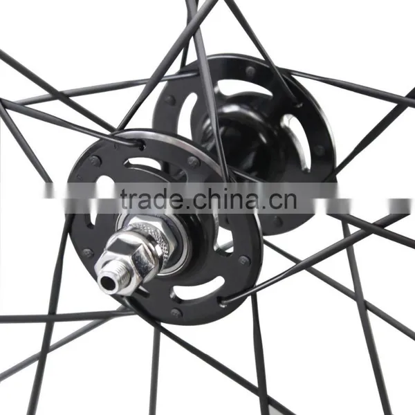 2016 Carbon Track Bike Wheelset Track Wheels 88mm Tubular Road Bike Track Wheel Novatec Hub photo-3