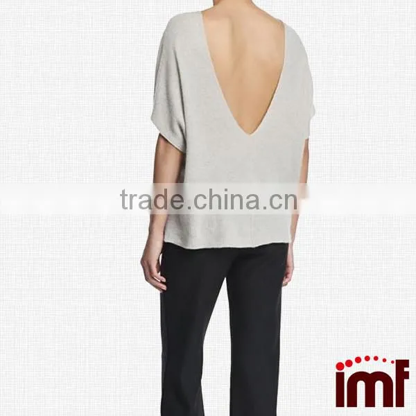 Cashmere Blend V-Back Top photo-3
