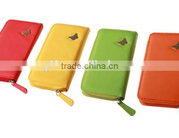 2014 Best Selling Fashion Long Canvas Wallet , Butterfly Long Wallet In Canvas, Custom Canvas Lady Long Wallet With Zip Around