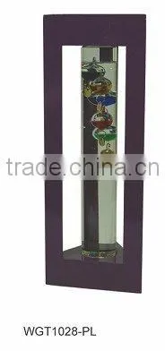China Manufacture Triangular Wooden Frame Galileo Thermometer photo-4