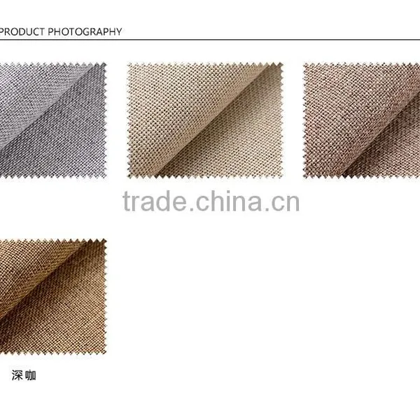 Solid Color Polyester Linen Blackout Curtain Fabric photo-6